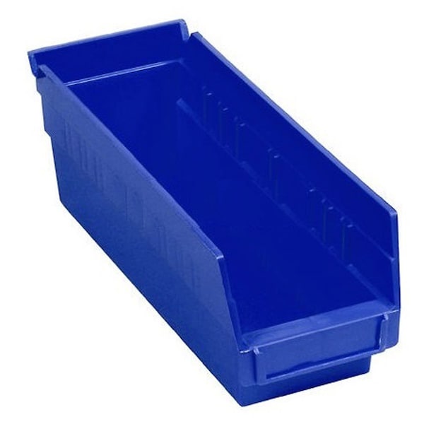 Global Industrial Storage Bin, Polypropylene, Blue, 4 in H